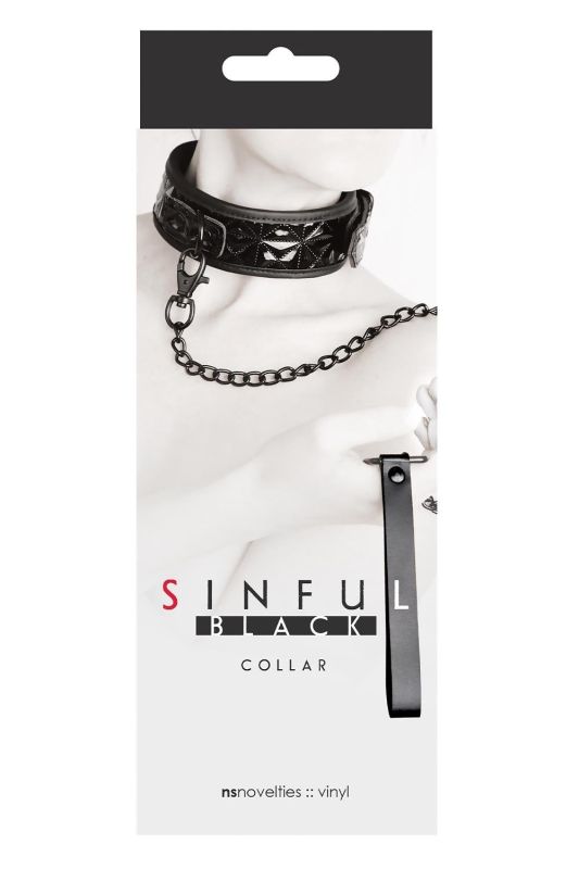 Ошейник с поводком NS Novelties Sinful Black Collar вид 2
