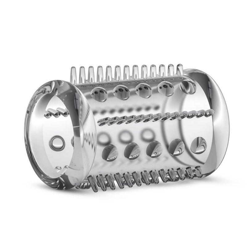 Насадка на пеніс рельєфна Blush Stay Hard Cock Sleeve 03 відкрита, прозора вид 4