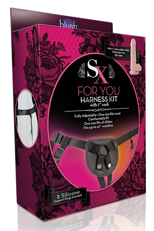 Страпон жіночий Blush Sx For You Harness Kit з присоскою та кріпленням на трусиках вид 4