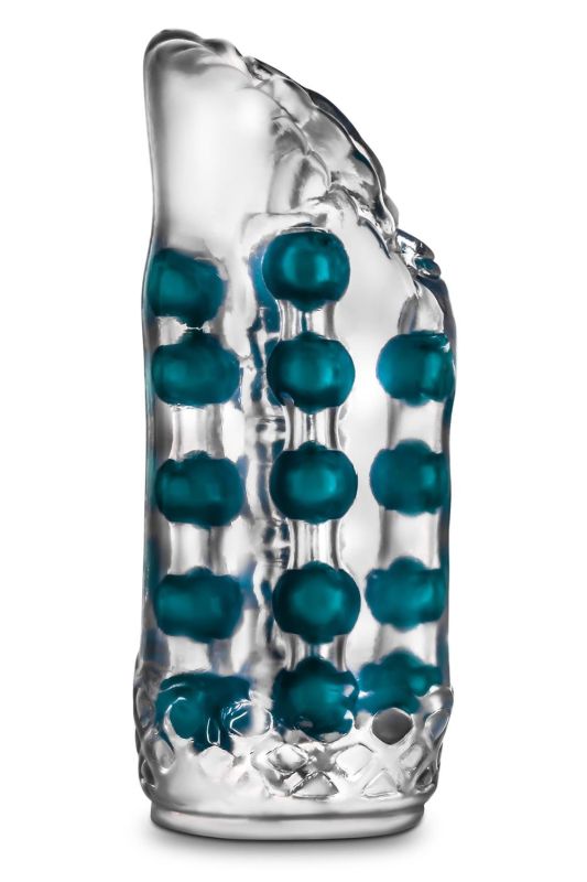 Мастурбатор вагина с бусинами внутри Blush M For Men Super Stroker Clear, прозрачный вид 3