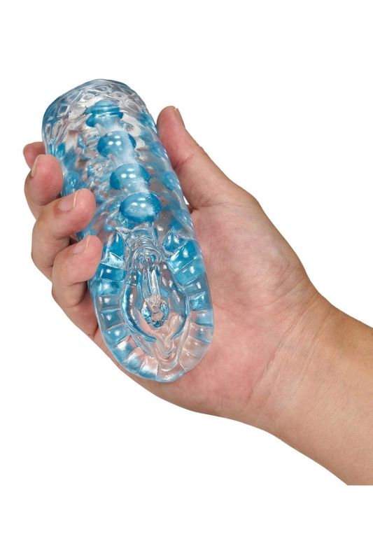 Мастурбатор вагіна з намистинами всередині Blush M For Men Super Stroker Clear, прозорий вид 4