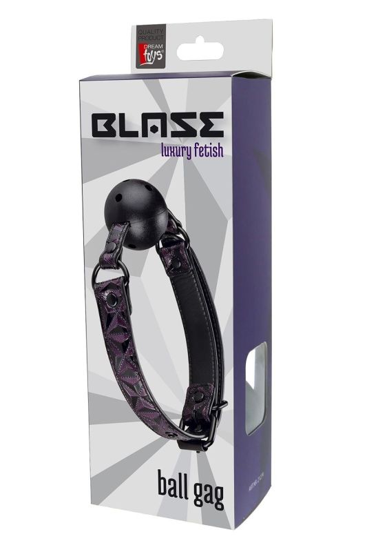 Кляп з кулькою Dream toys BLAZE Luxury Fetish та фіолетовим тисненням вид 2