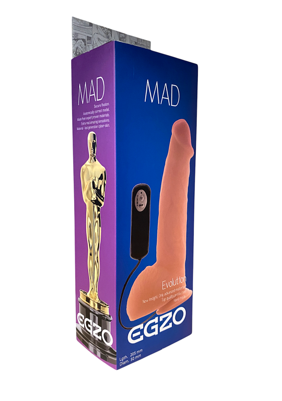 Вибратор реалистичный на присоске EGZO Mad Evolution Stormy Lover с проводным пультом управления вид 5