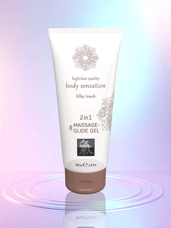 Лубрикант та масажне масло 2 в 1 SHIATSU Massage-& Glide gel 2 in1 Silky touch, 200 мл вид 3