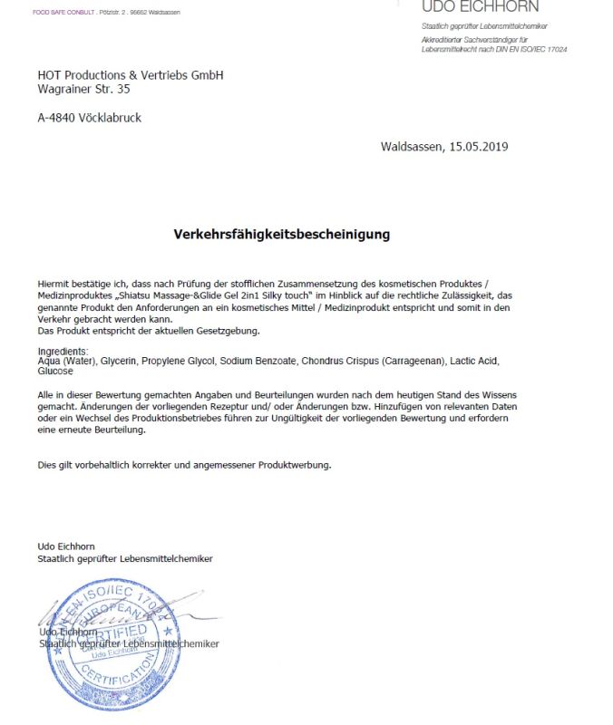 Лубрикант та масажне масло 2 в 1 SHIATSU Massage-& Glide gel 2 in1 Silky touch, 200 мл вид 5