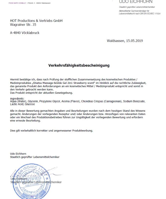 Лубрикант и массажное масло 2 в 1 HOT SHIATSU Massage-& Glide gel 2in1 Strawberry scent, 200 мл вид 3