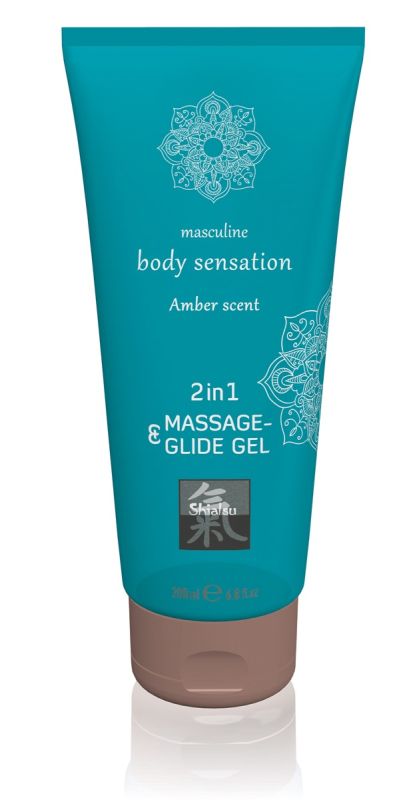 Лубрикант та масажне масло 2 в 1 HOT SHIATSU Massage-& Glide gel 2in1 Amber scent, 200 мл вид 2