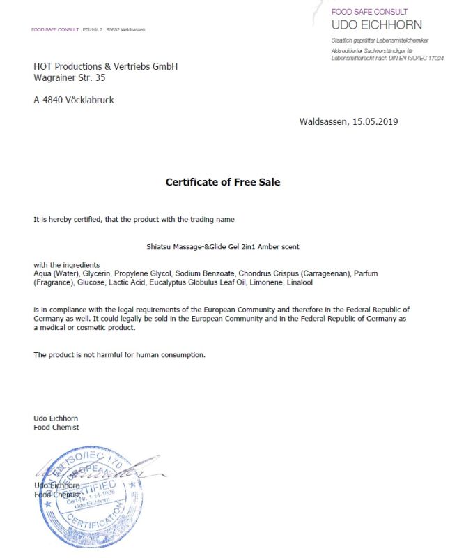 Лубрикант и массажное масло 2 в 1 HOT SHIATSU Massage-& Glide gel 2in1 Amber scent, 200 мл вид 5