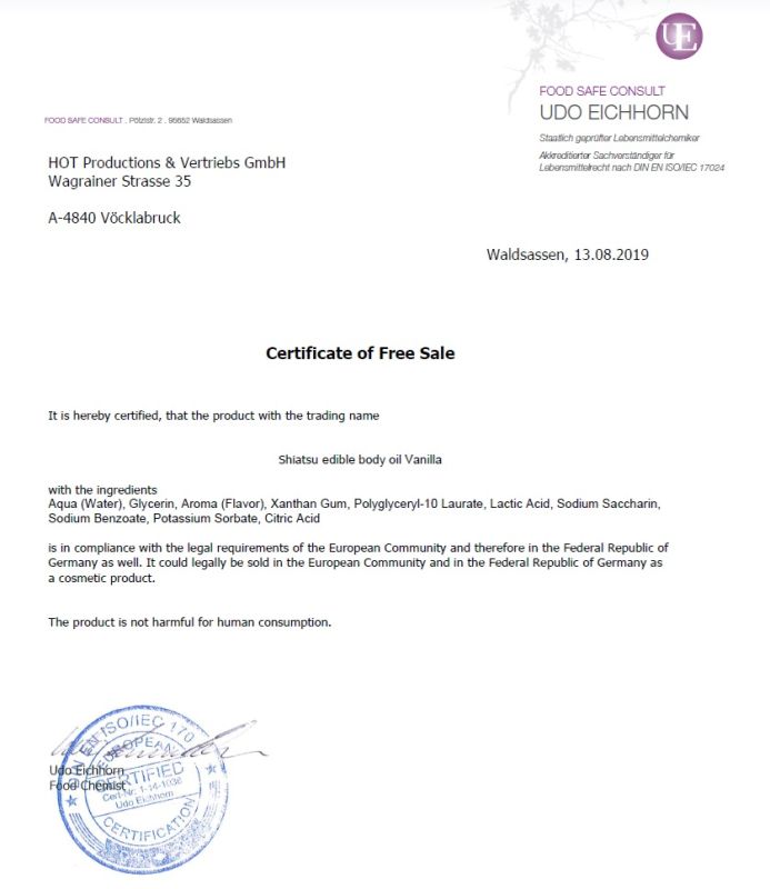 Съедобное масло для тела SHIATSU Ваниль, 75 мл вид 5