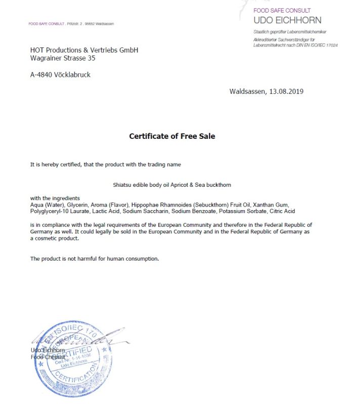 Съедобное масло для тела SHIATSU Абрикос и Облепиха, 75мл вид 7