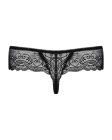 Трусики- стринги кружевные черные Obsessive Miamor L/XL вид 6