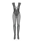 Комбінезон Obsessive з малюнком крил Bodystocking N112, чорний S\M вид 10