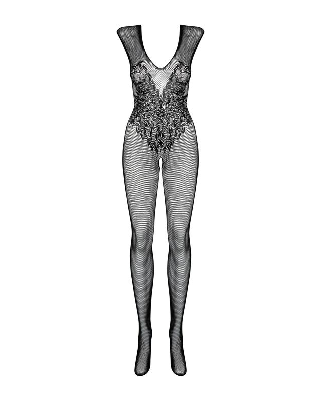 Комбінезон Obsessive з малюнком крил Bodystocking N112, чорний S\M вид 10