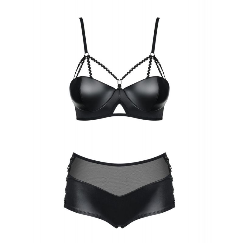 Комплект Obsessive Leatheria 2-pcs set black, S/M вид 5