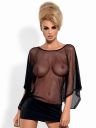 Платье сетка Obsessive Punker dress, стринги в комплекте, черный, S\M