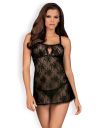 Сорочка Obsessive Behindy с открытыми ягодицами, черная, S/M