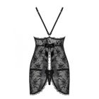 Сорочка Obsessive Behindy з відкритими сідницями, чорна, S/M вид 5