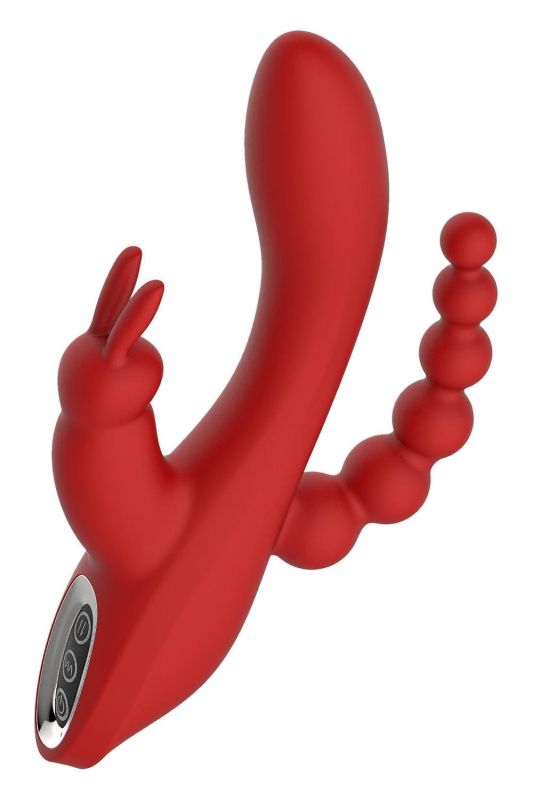 Вібромасажер потрійний Dream Toys Red Revolution Hera червоний вид 4
