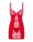 Пеньюар кружевной Obsessive Heartina и трусики, красный, S/M вид 4