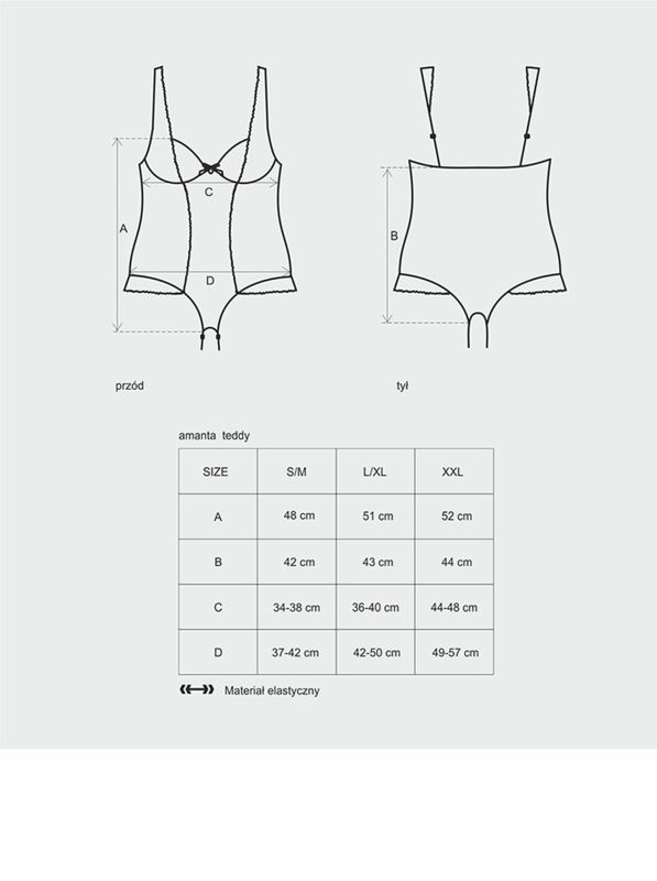 Боді Obsessive AMANTA Teddy S/M чорне вид 6