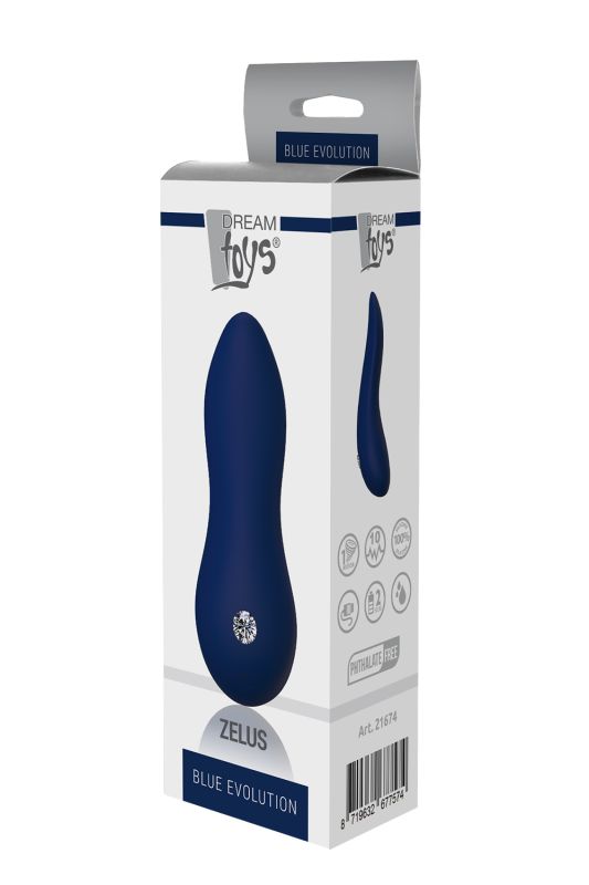 Клиторальный вибростимулятор Dream toys Blue Evolution Zelus, синий вид 3