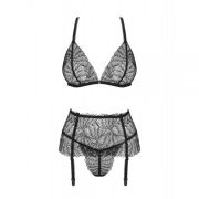 Комплект Obsessive Chiccanta 3 pcs set black L / XL