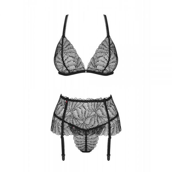 Комплект Obsessive Chiccanta 3 pcs set black L / XL вид 5