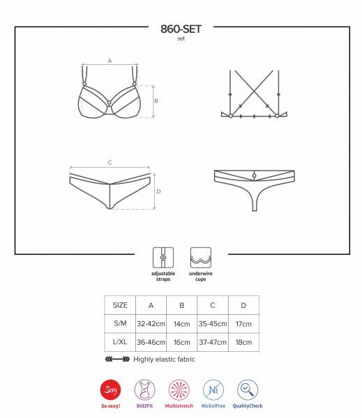 Комплект Obsessive 860-SET-1 2 pcs set black L/XL вид 7