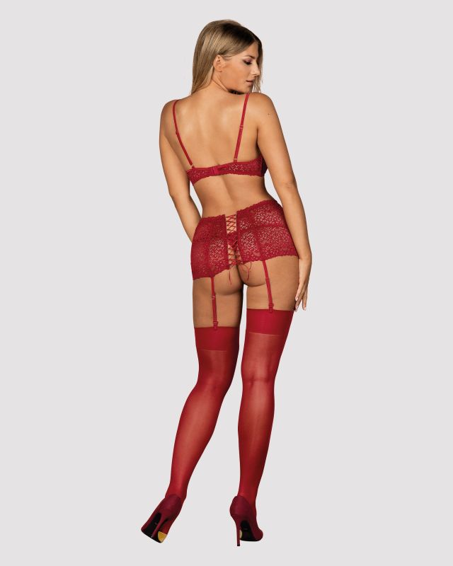 Комплект Obsessive Lividia 3 pcs set red S/M вид 5