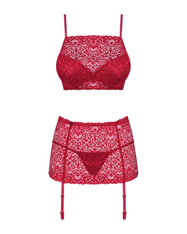 Комплект Obsessive Lividia 3 pcs set red S/M вид 6