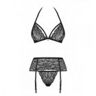 Комплект з поясом для панчіх Obsessive 838-SEG-1 3 pcs set black S/M вид 6