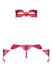 Набор маска+наручники+стринги Obsessive Hetea красный, L/XL вид 7