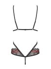 Боди Obsessive Megies с перекрещивающимися стрепами, черно-красный, L/XL вид 5