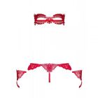 Набор маска+наручники+стринги Obsessive Hetea 3 pcs set red S/M вид 5
