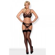 Комплект з поясом для панчіх Obsessive 818-SEG-1 S / M