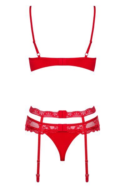 Комплект Obsessive Heartina 3 pcs set L/XL красный вид 5