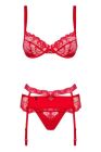Комплект Obsessive Heartina 3 pcs set L / XL Червоний вид 7