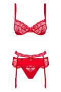 Комплект Obsessive Heartina 3 pcs set L / XL Червоний