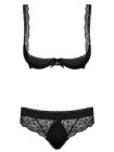 Комплект Obsessive MIAMOR SET S/M з відкритими грудьми, чорний вид 6