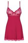 Пеньюар Obsessive с кружевом на лифе и с трусиками в комплекте, , бордовый, S/M вид 5