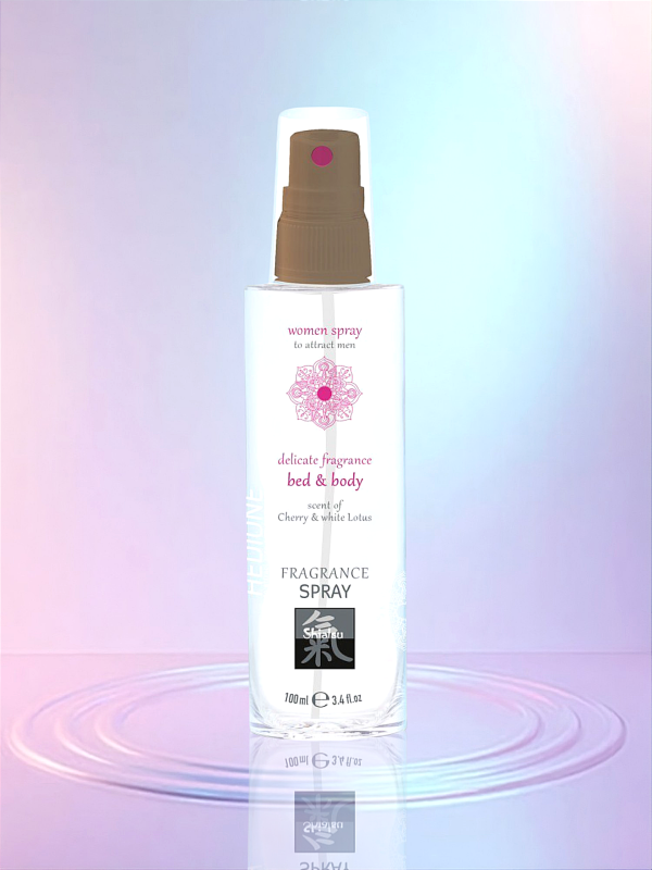 Спрей для тіла та ліжка з феромонами та афродизіаками SHIATSU Fragrance Вишня та білий лотос, 100 мл вид 4