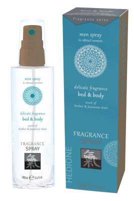 Спрей для тела и постели с феромонами и афродизиаками Shiatsu Fragrance Янтарь и японская мята,100мл