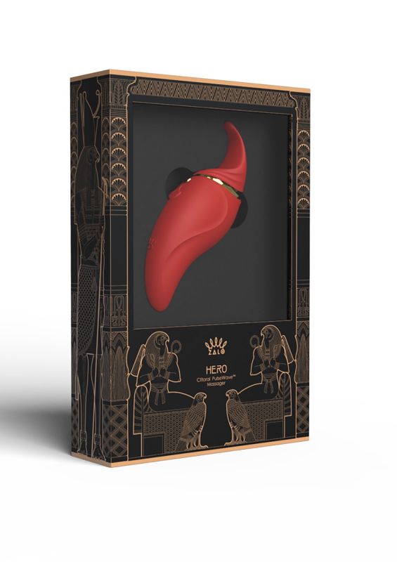 Кліторальний вібромасажер з язичком та вібрацією Zalo Hero, червоний вид 6