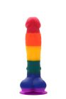 Радужный фаллоимитатор на присоске Dream toys Colourful Love Rainbow Dildo, 20 см х 3.8 см вид 4