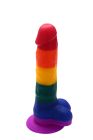 Радужный фаллоимитатор на присоске Dream toys Colourful Love Rainbow Dildo, 20 см х 3.8 см вид 5