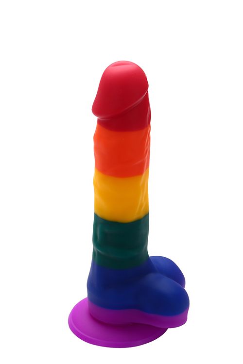 Райдужний фалоімітатор на присосці Dream toys Colourful Love Rainbow Dildo, 20 см х 3.8 см вид 5