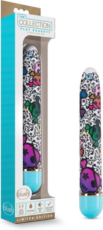 Вібромасажер Дамський пальчик, з яскравим принтом Blush The Collection Play Naughty блакитний вид 2