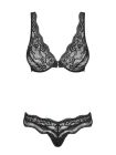 Комплект кружевной Obsessive Luvae черный, S/M вид 6