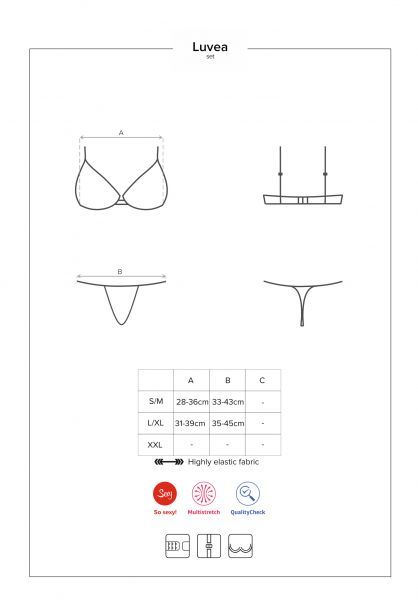 Комплект мереживний Obsessive Luvae чорний, S/M вид 8