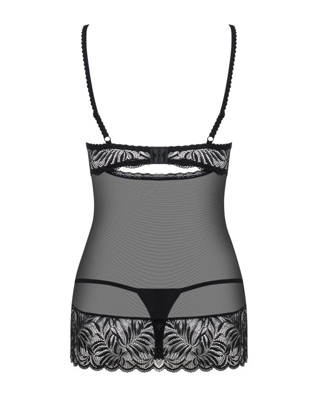 Бебидолл с ажурным лифом и шнуровкой Obsessive Contica черный, S/M вид 5